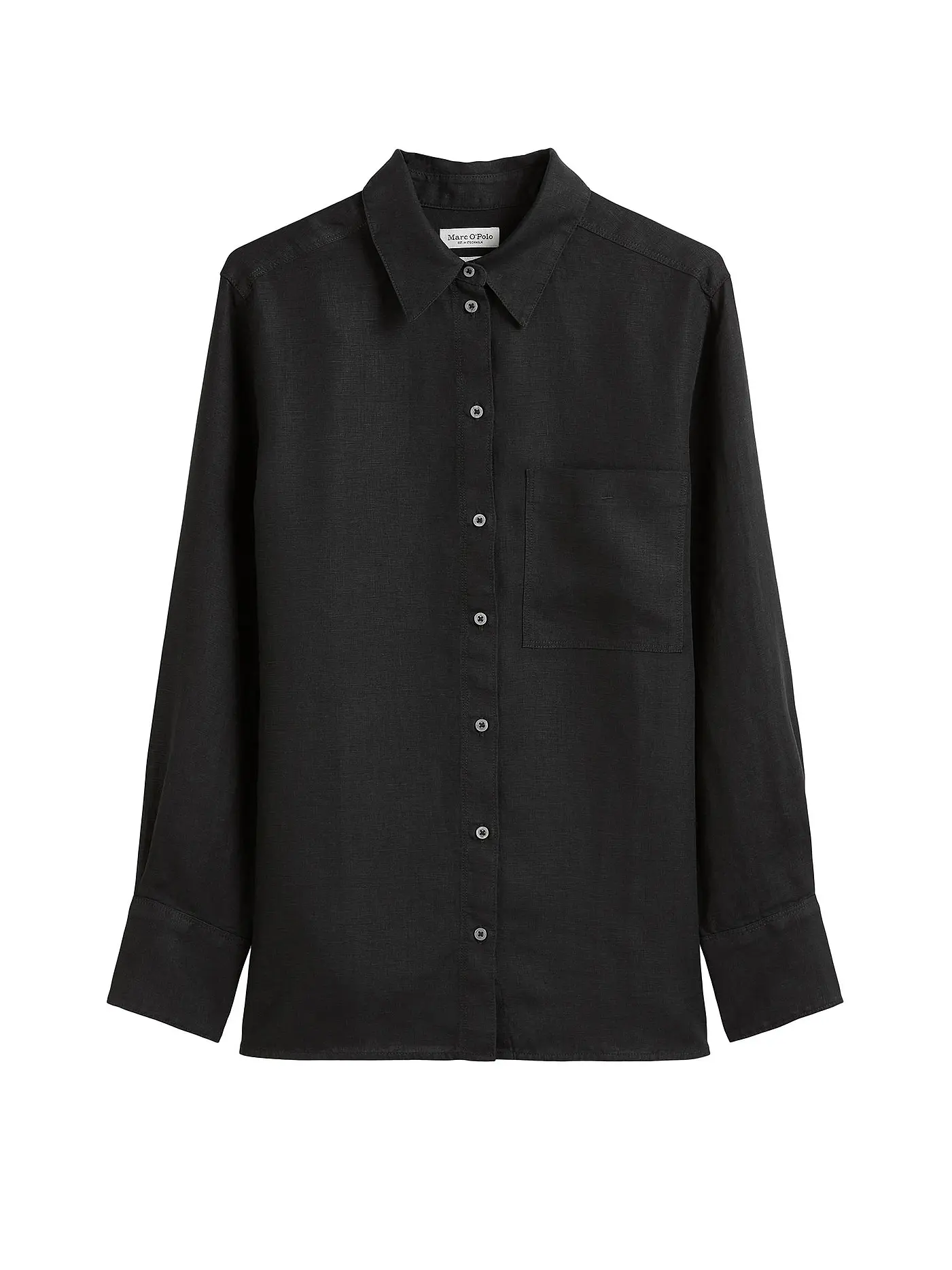 MARC O'POLO | Leinenbluse | schwarz